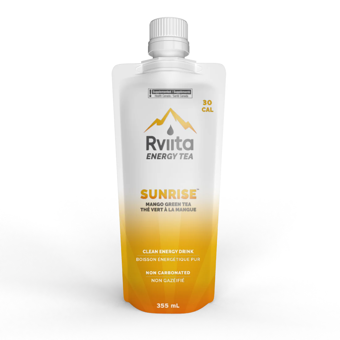 Rviita Energy Tea bottle with a white cap, part of a 7 Flavour Mixed Pack for natural energy and focus.