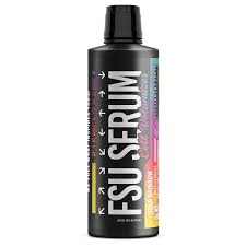 FSU Serum - Pump Syrup in a sleek black bottle, designed to enhance hydration and muscle performance with glycerol and betaine nitrate for intense workouts.