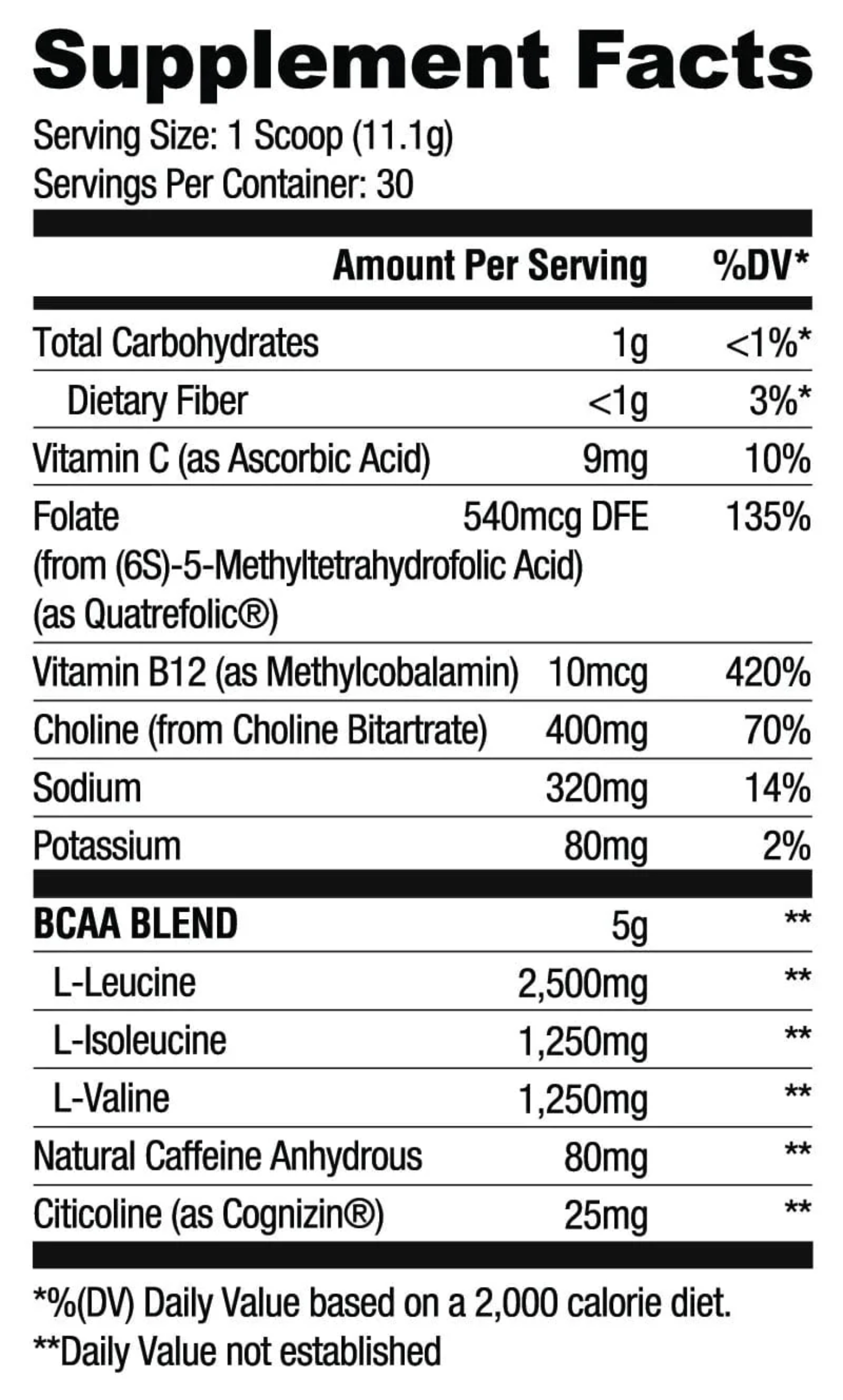 RYSE BCAA Focus 30 Servings