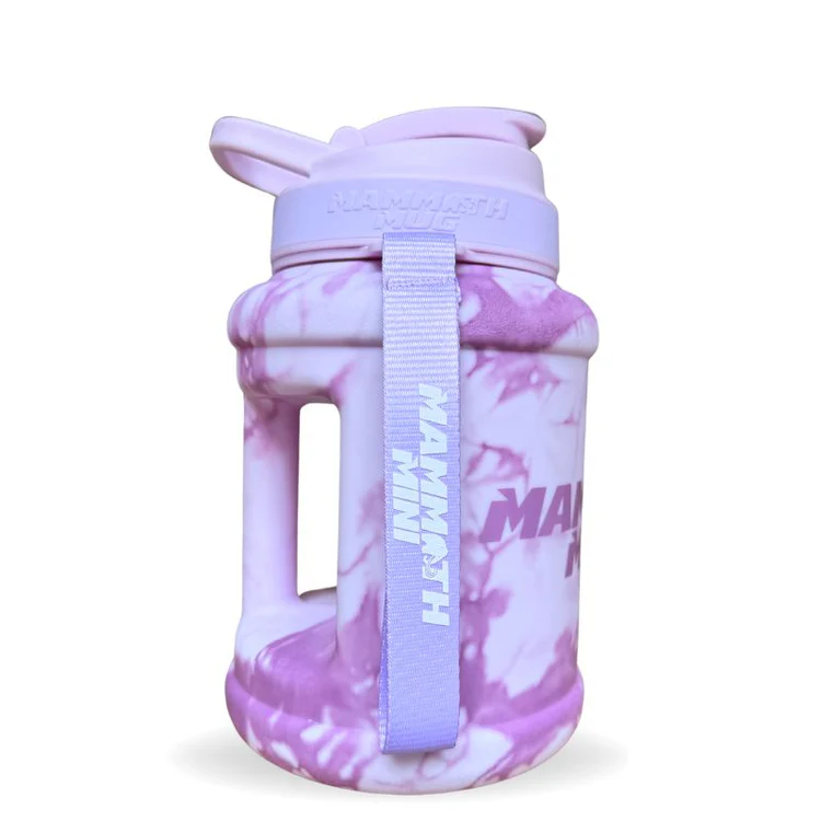 Mammoth Mug Mini 1.5L with strap, featuring an engraved scale for tracking water intake, leak-proof cap, and wide mouth for easy cleaning and use.