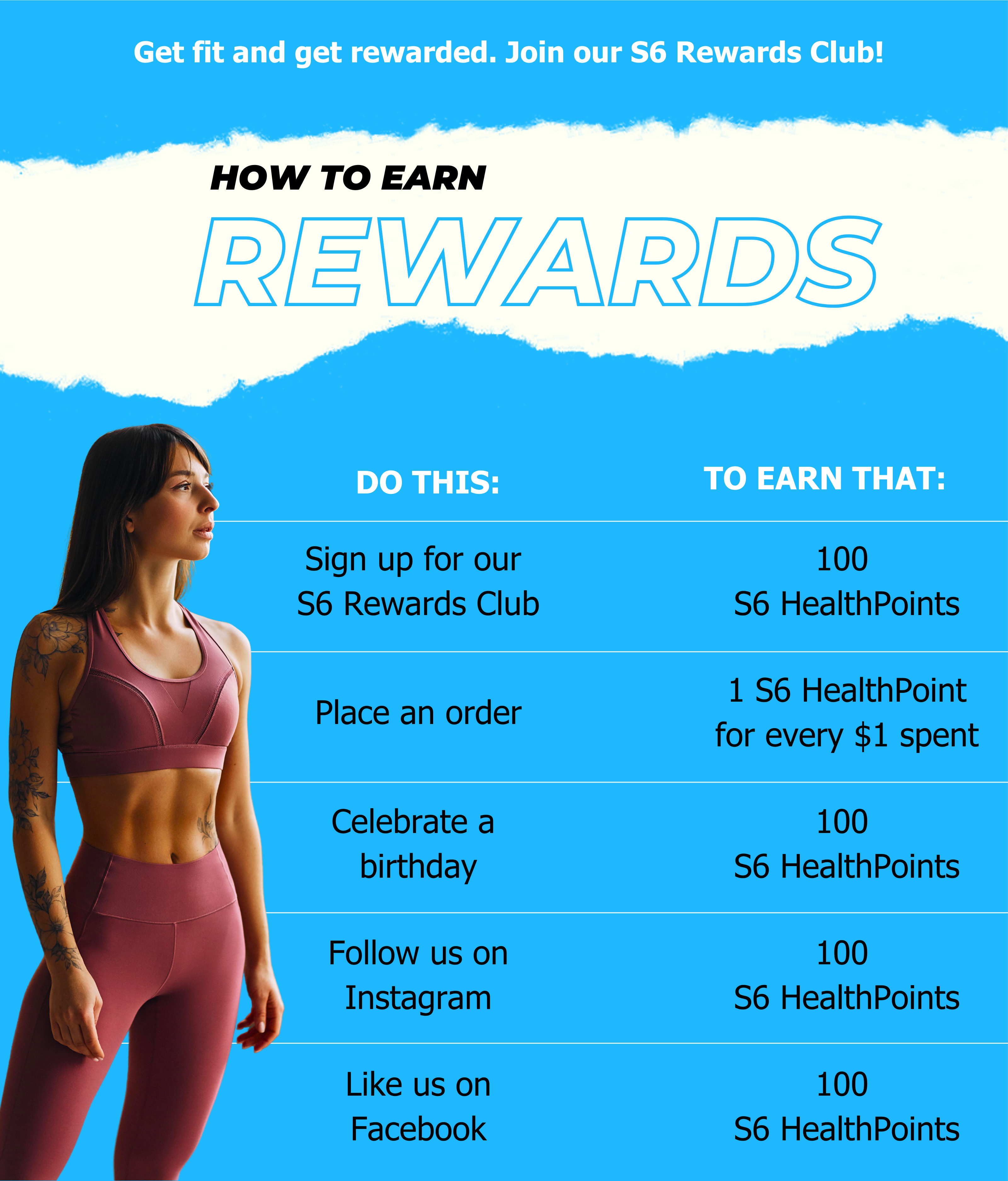 Sector 6 Supplements rewards program earn points and save.