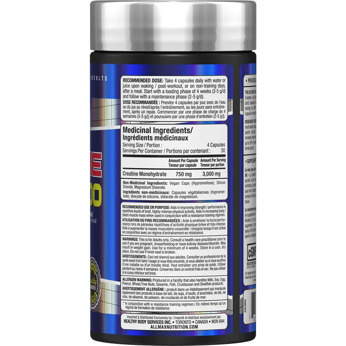 Allmax Creatine 3000 - 120 Capsules