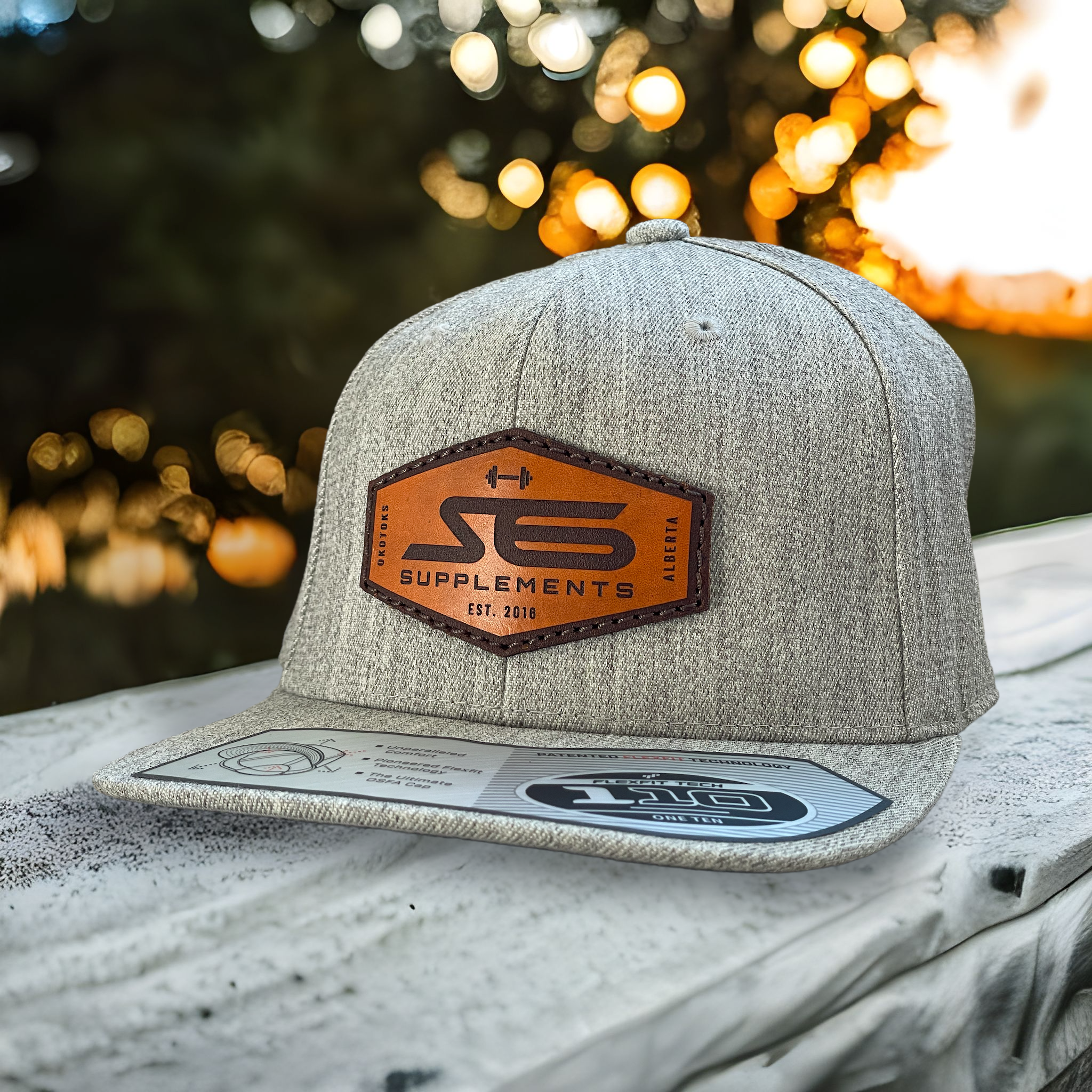 S6 Flat Brim Leather Patch Hat